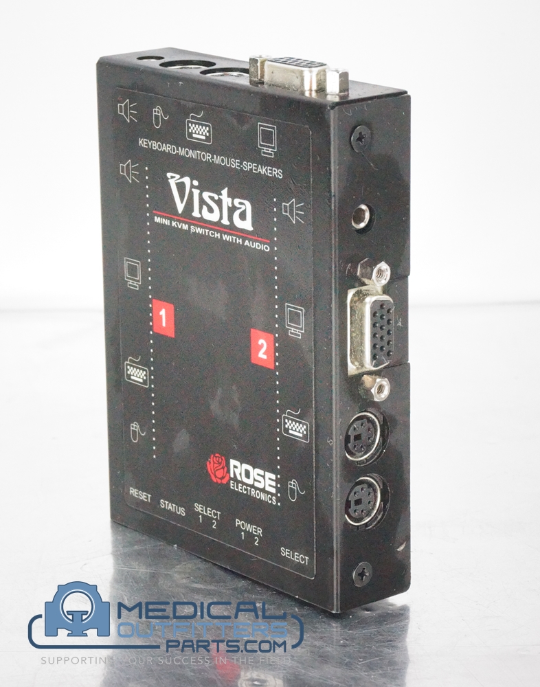 Rose Electronics KVM Switch Vista-Mini 2 Port, PS/2 w/Audio, PN KVT-2PC
