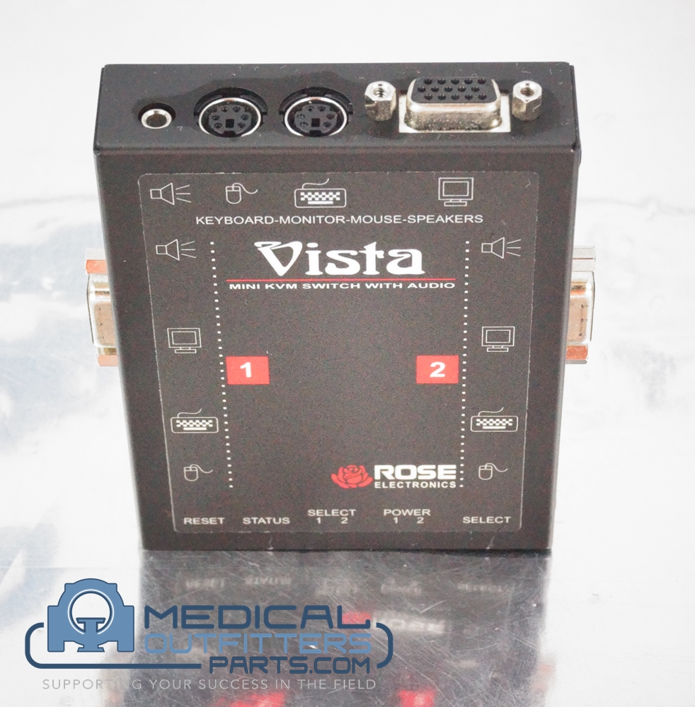 Rose Electronics KVM Switch Vista-Mini 2 Port, PS/2 w/Audio, PN KVT-2PC