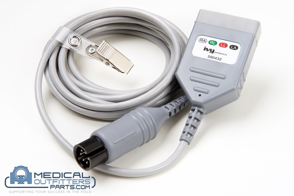 Ivy Biomedical ECG Trunk Cable, 4 Lead, Universal AHA/IEC, 10", PN 590478