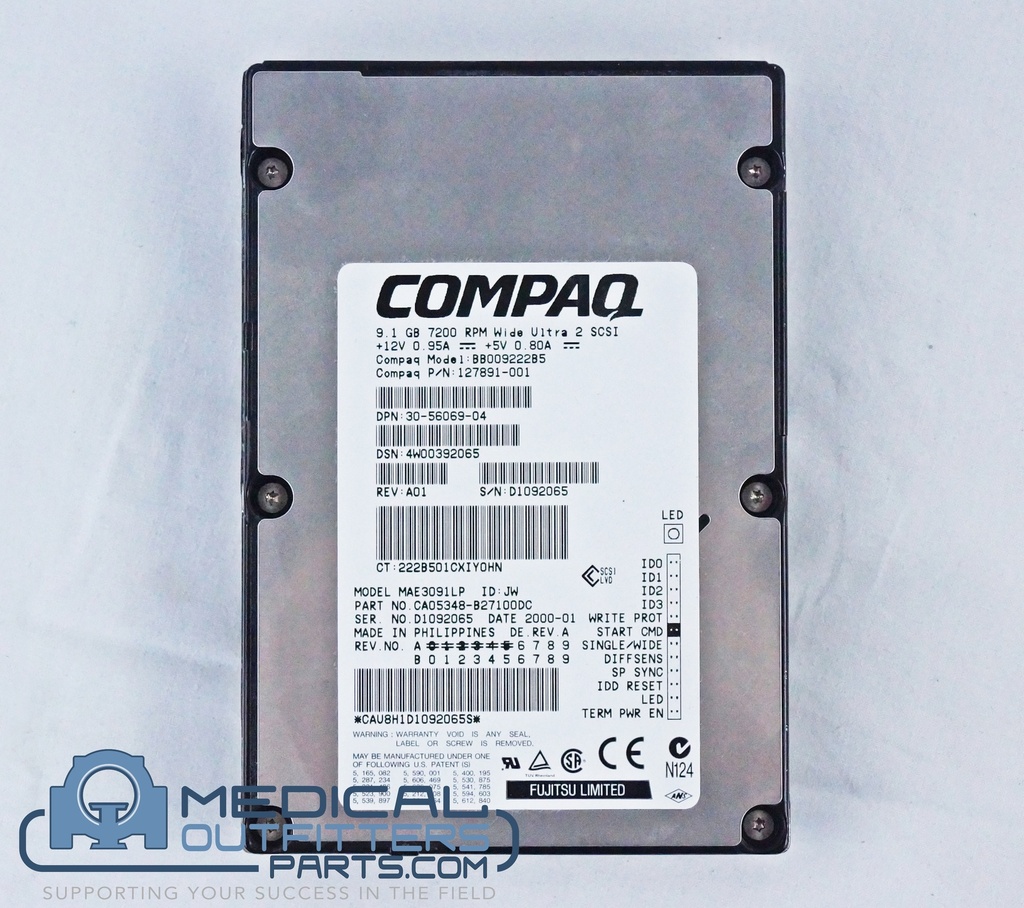 Fujitsu Compaq 9.1 GB SCSI 68 Pin 7200 RPM 3.5" HDD, PN CA05348-B27100DC