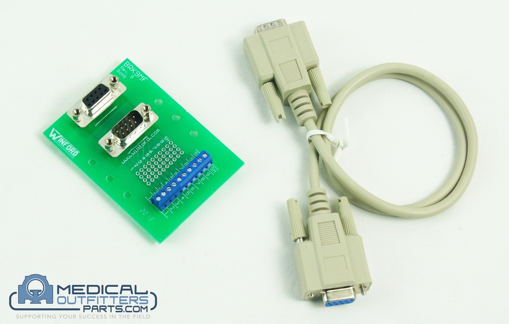 DB9 Dual Breakout Board, Male-Female, Straight Connectors, DIN Rail Mount, PN BRK9MF