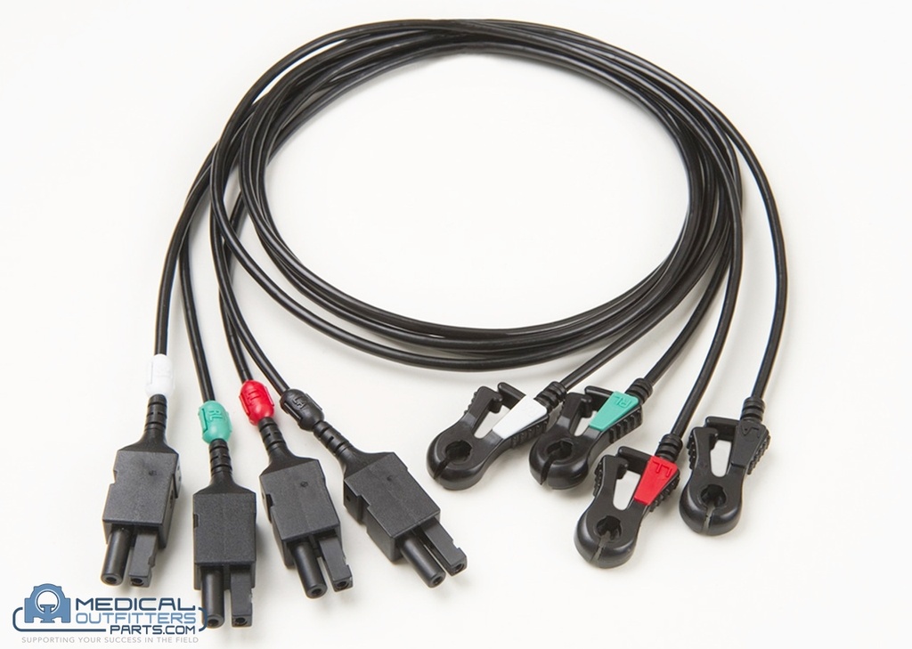 Ivy Biomedical ECG Lead Wires, RT, 4 Lead Set, AHA, 30", Grabber, PN 590435