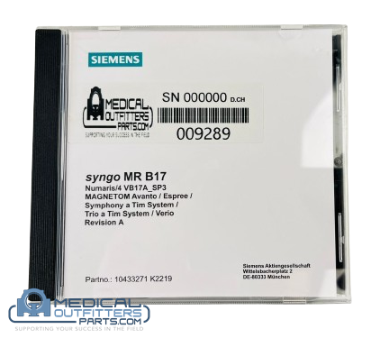 Siemens MRI Syngo MR B17 SW, PN 10433271, K2219,MARK