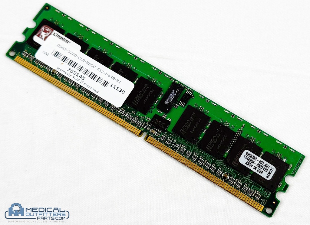Philips MRI Intera Memory Module 512MB PC2-3200 333MHZ DDR2 CL3 ECC SDRAM DIMM, PN 9965263-001.A1