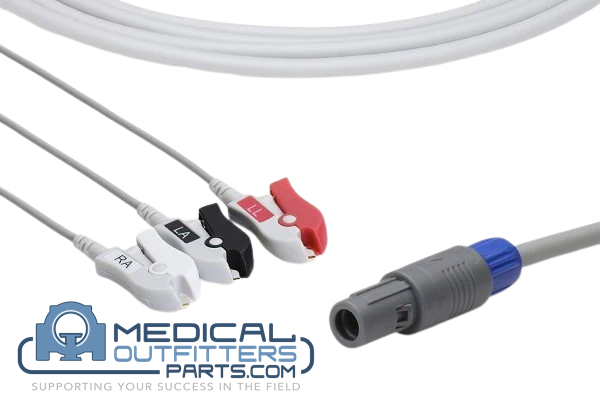 Siemens CT Emotion Compatible Direct-Connect ECG Cable, 3 Leads Pinch, PN C2363P0
