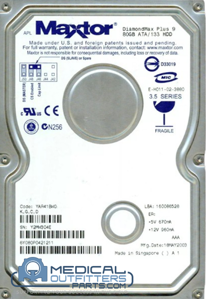 Maxtor 80Gb Ata/133 Hdd, PN YAR41BW0 