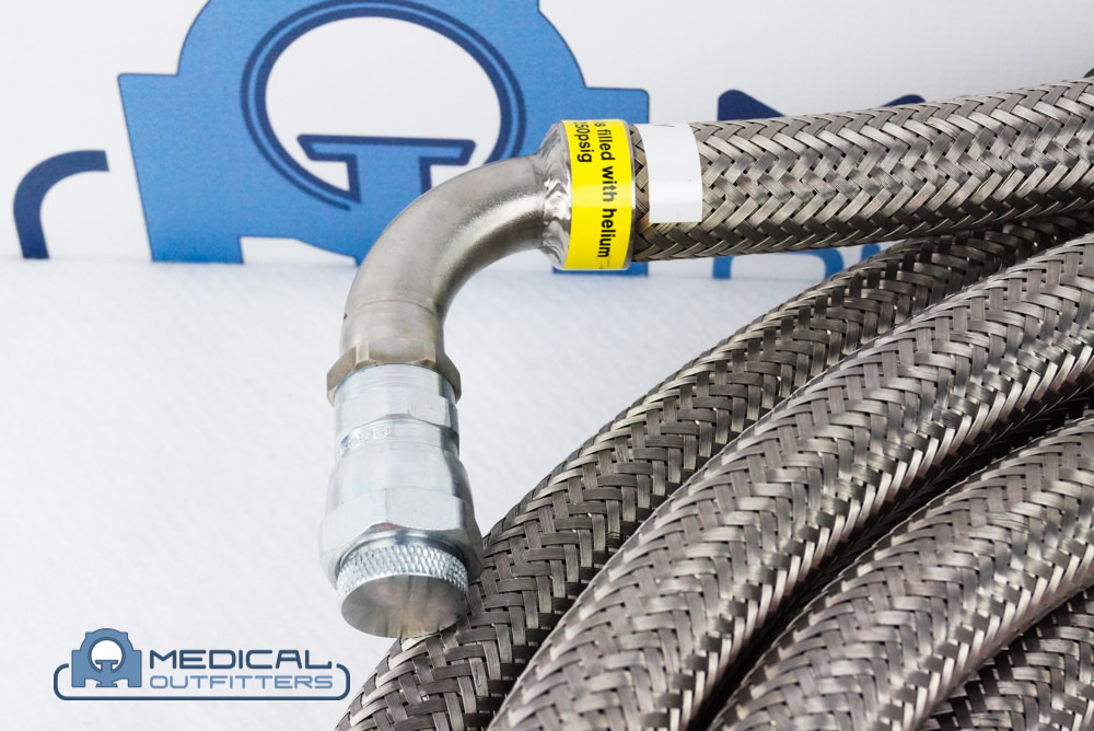 Set of 6ft, 1/2" Helium Flex Line with 90 connector