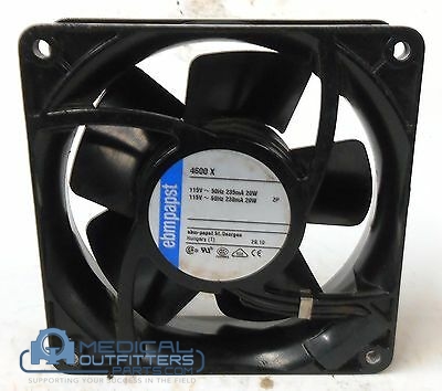 Ebmpapst Fan, 119x119x38mm, 115VAC, 18W, 106CFM, 50dBA, Sleeve Bearing, Terminals, PN 5912-4600X, 4600 X, 4600X