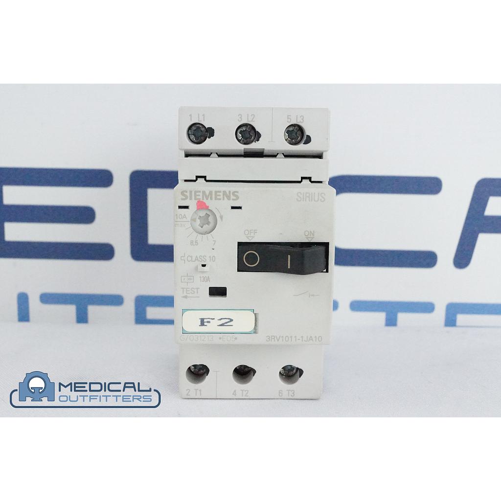 Siemens Sirius Circuit Breaker for Motor Protector, 3 Pole, 7 - 10Amp, 690VAC, Class 10, PN 3RV1011-1JA10