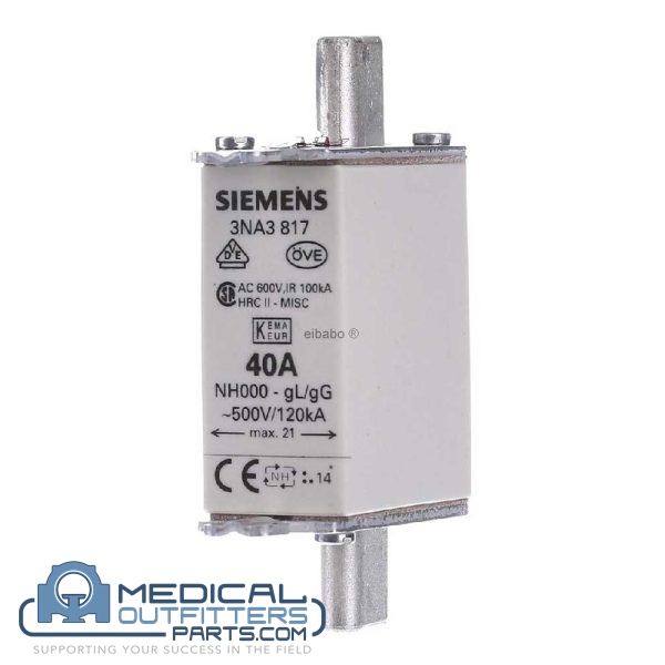 Siemens Sensation NH Fuse 40A, 500V, car.gG BG000, PN 3078540