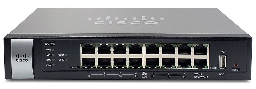 Cisco Systems Gigabit Dual WAN VPN 14 Port Router, PN RV325-K9 V04