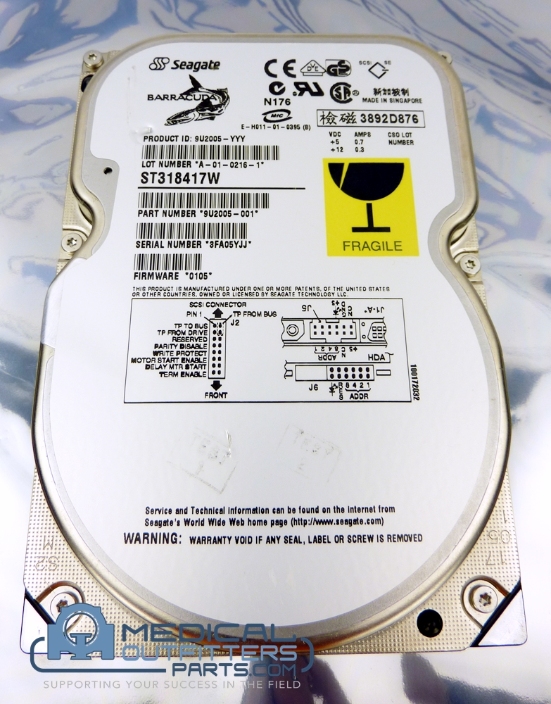 Philips Skylight Seagate Barracuda HDD Internal 36ES 18.4GB 7200RPM Ultra SCSI 68-Pin 2MB Cache 3.5-inch, PN ST318417W