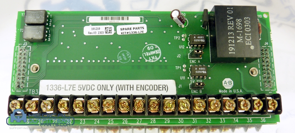 GE LightSpeed PC Board Assembly Logic 5VTTL W/Encoder Loss Detection, PN 1336-L7E