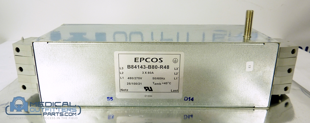Siemens MRI Symphony/Harmony Power Line Filter, 480V, 50/60Hz, 3x80A, PN 5725671, B84143-B80-R48