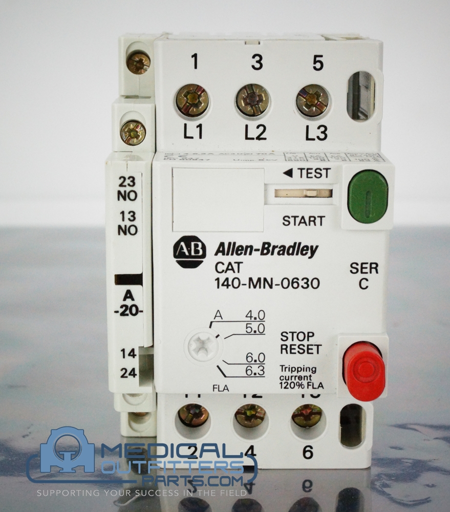 Allen Bradley Starter Motor Protector, 3 Pole, 4-6.3A, PN 140-MN-0630