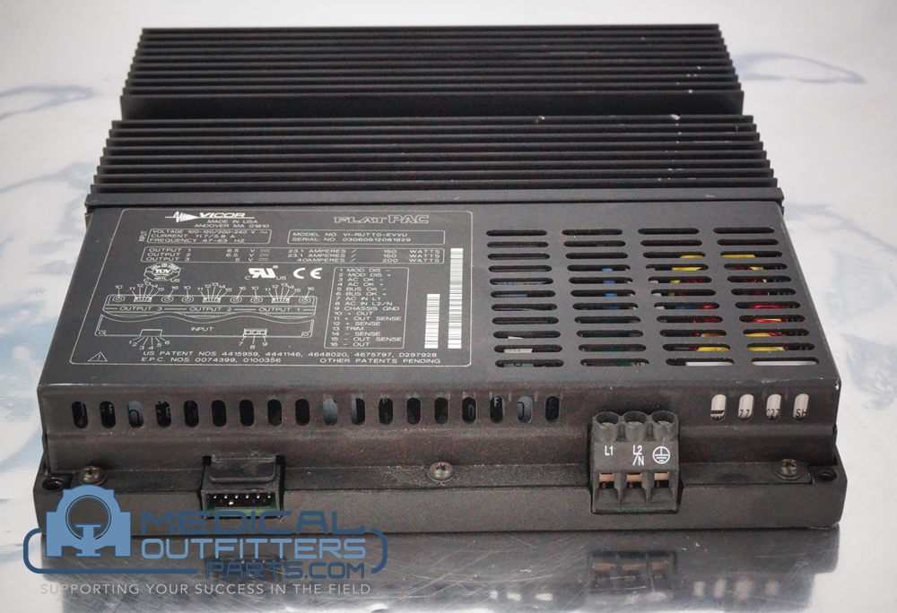 Vicor FlatPac Switching Power Supply, 100-240V, 11.7/5.8A, 47-63Hz, PN VI-RUTTO-EVVU, VIRUTTOEVVU
