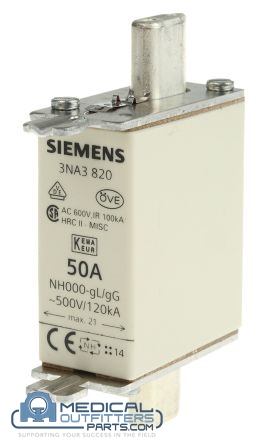 Siemens Polydoros SX 65/80 NH Fuse 50A, 500V, Car.gG, BG000, PN 7757891