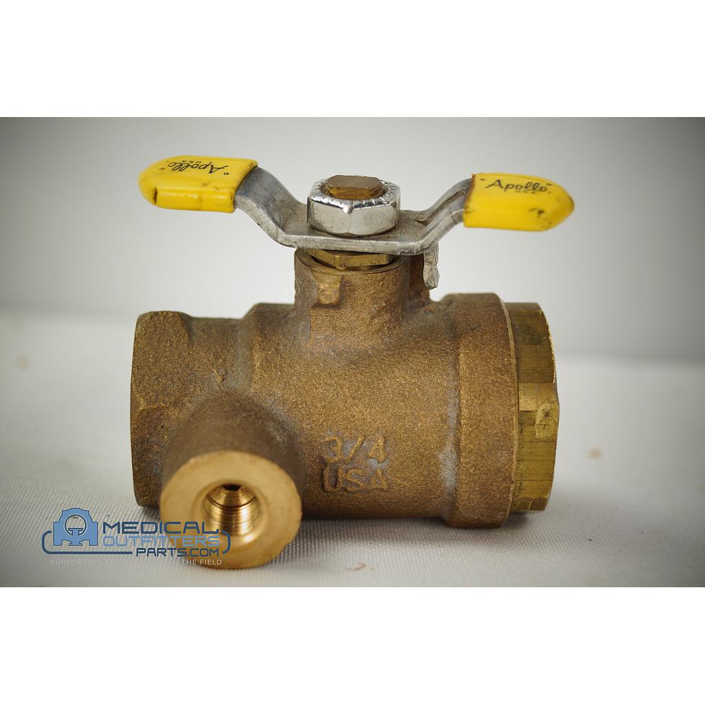 Philips MRI 1.5T Non-Magnetic Yellow Ball Valve, PN 45221502346