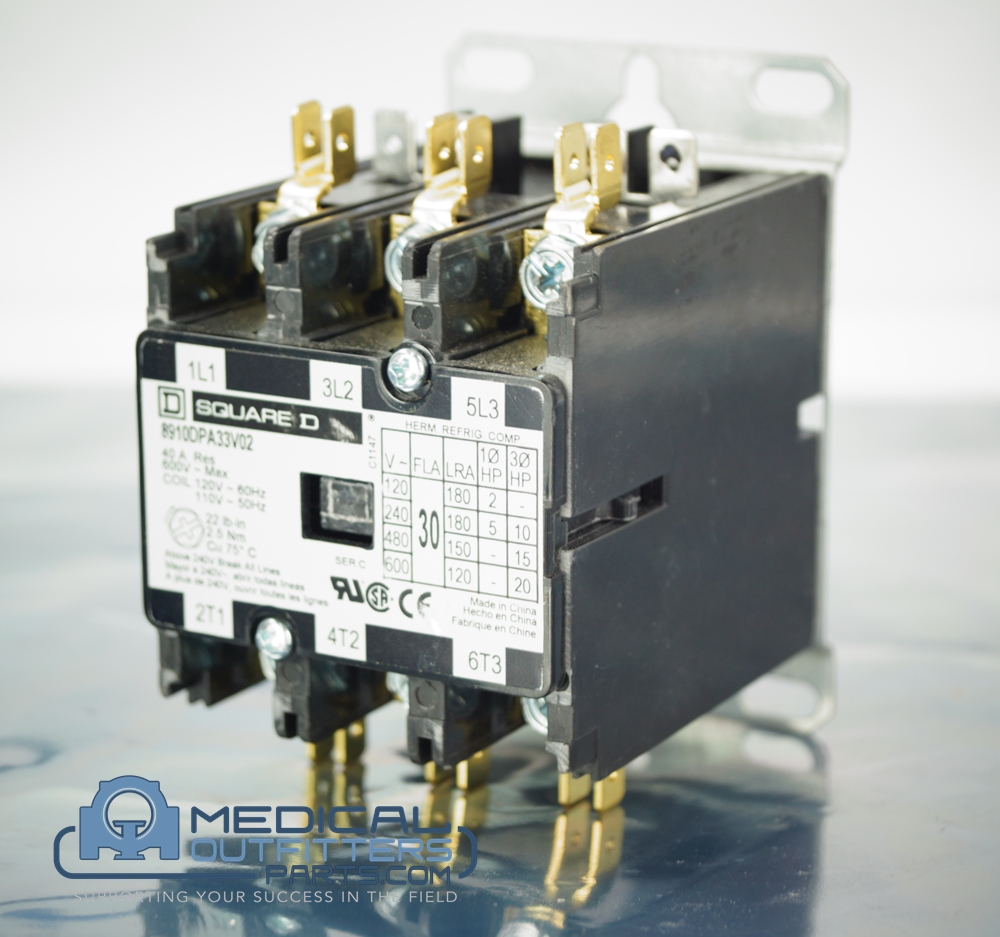 Square D Contactor, 3 Phase, 3 Pole, 40A, 120VAC, 60Hz, PN square 8910DPA33V02