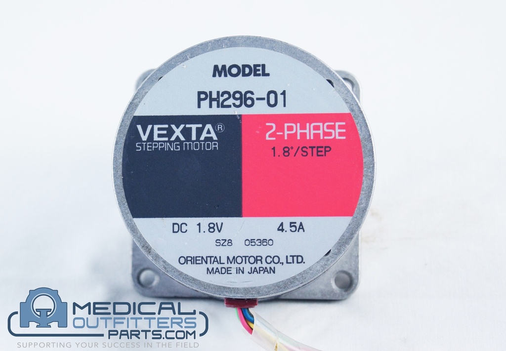 Vexta Stepping Motor 2 Phase, 1.8 Step, 1.8VDC, 4.5A, PN PH296-01-A28, PH296-01, PH29601