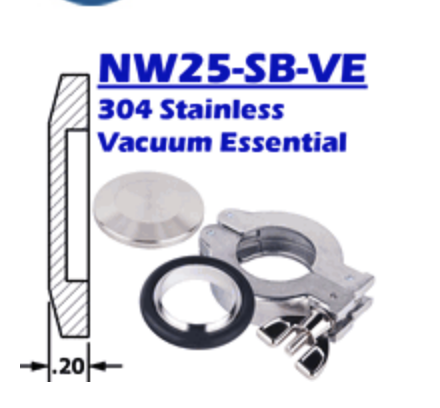 NW25 Stainless Blank with Clamp & Ring, PN NW25-SB-VE 
