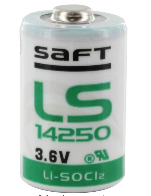 SAFT 1/2 AA LS-14250 Lithium Battery, 3.6V, 1200 mAh