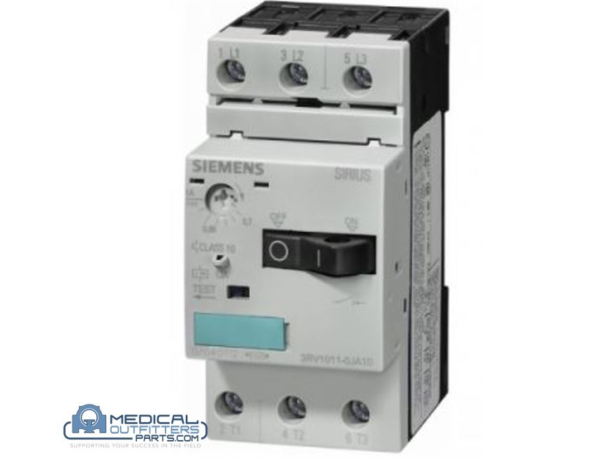 Siemens Manual Motor Starter, 1.6 Rated Amps, 1.1-1.6 Amps Range,  PN 3RV1011-1AA10