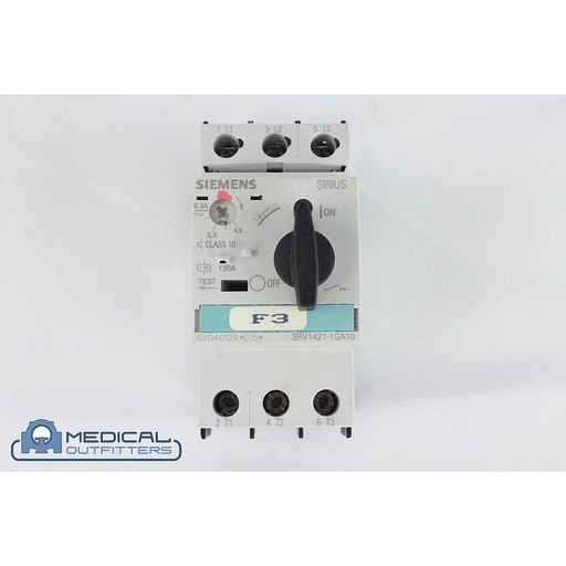 [3RV1421-1GA10] Siemens Sirius Circuit Breaker, 3 Pole, 4.5 to 6.3A, 600V, PN 3RV1421-1GA10