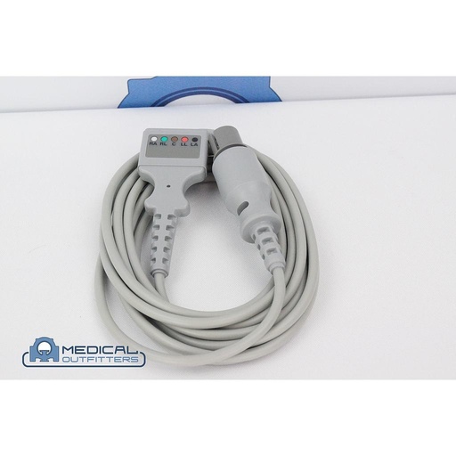 [9204] Invivo 9204 5 Lead ECG Patient Cable Unshielded, 10 FT, Safety, PN 9204