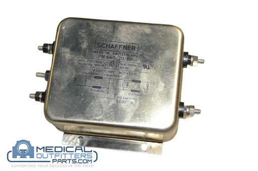 [660-20/10] GE LightSpeed Line Filter 250VAC 20A CHASS MNT, PN 660-20/10