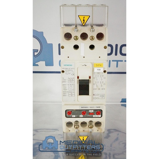 [3085156, 3VF4231, 75104846] Siemens CT Sensation Motor Overst SW 125A, 600V, PN 3085156, 75104846T