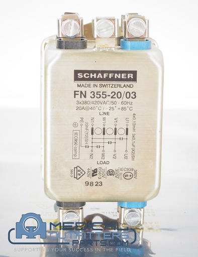 [FN335-20/03] Schaffner 3 Phase Filter 440VAC, 20A, 50Hz, PN FN335-20/03