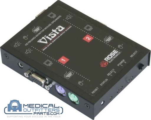 [KVT-2PC] Rose Electronics KVM Switch Vista-Mini 2 Port, PS/2 w/Audio, PN KVT-2PC