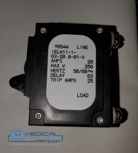 [453566503681] Philips CT Circuit Braker 20Amp. IELH11-1-63-20. 0-01-V, PN 453566503681