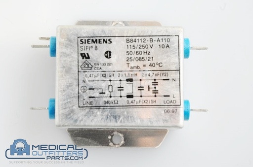 [3170438, B84112-B-A110] Siemens CT Sensation Noise Filter 10A, 250V, SIFI-10A, PN 3170438, B84112-B-A110