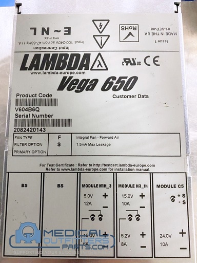 [V604B6Q, Vega 650, 650, ] Lambda Vega 650 Power Supply
