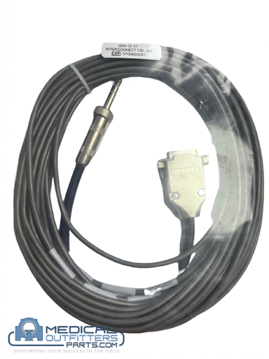 [2804-02-01] Ivy Biomedical Interface Cable, 1/4" Phone, DB15, 41Ft, PN 2804-02-01