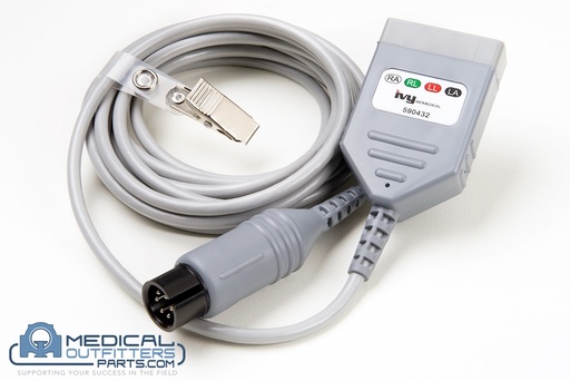 [590478] Ivy Biomedical ECG Trunk Cable, 4 Lead, Universal AHA/IEC, 10", PN 590478