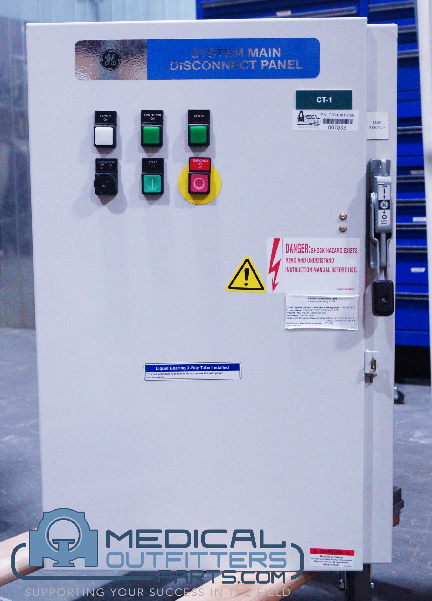 GE VCT 64 System Main Disconnect Panel, PN 9330G-14B | Medical