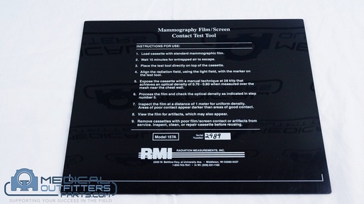 [157A] RMI Mammography Film Screen Contact Test Tool, PN 157A