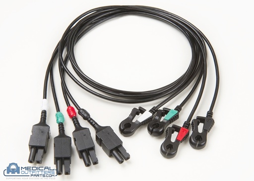 [590435] Ivy Biomedical ECG Lead Wires, RT, 4 Lead Set, AHA, 30", Grabber, PN 590435
