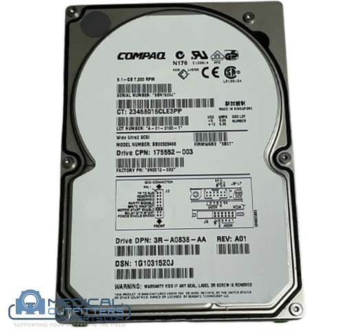 [175552-003] COMPAQ Hard Drive 9.1GB 7200RPM, PN 175552-003