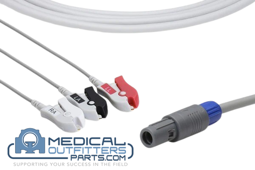 [C2363P0] Siemens CT Emotion Compatible Direct-Connect ECG Cable, 3 Leads Pinch, PN C2363P0